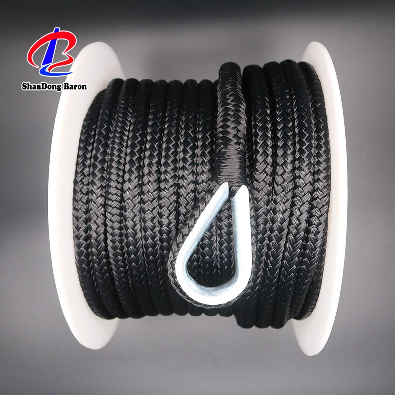 5/8" Premium Black Anchor Rope with 304stainless Steel Thimble