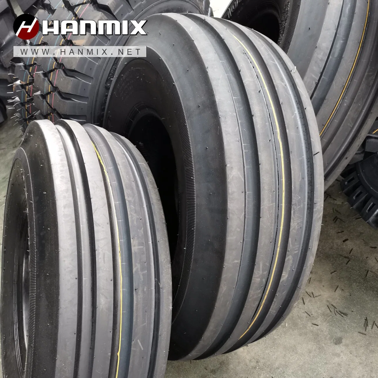 Hanmix Agriculture Industrial Farm Paddy Feald Rice Transplante Irrigation Solid Rubber Agricultural Tyres for Tractor and Harvester 4.00-12, 4.00-14 7.5L-15