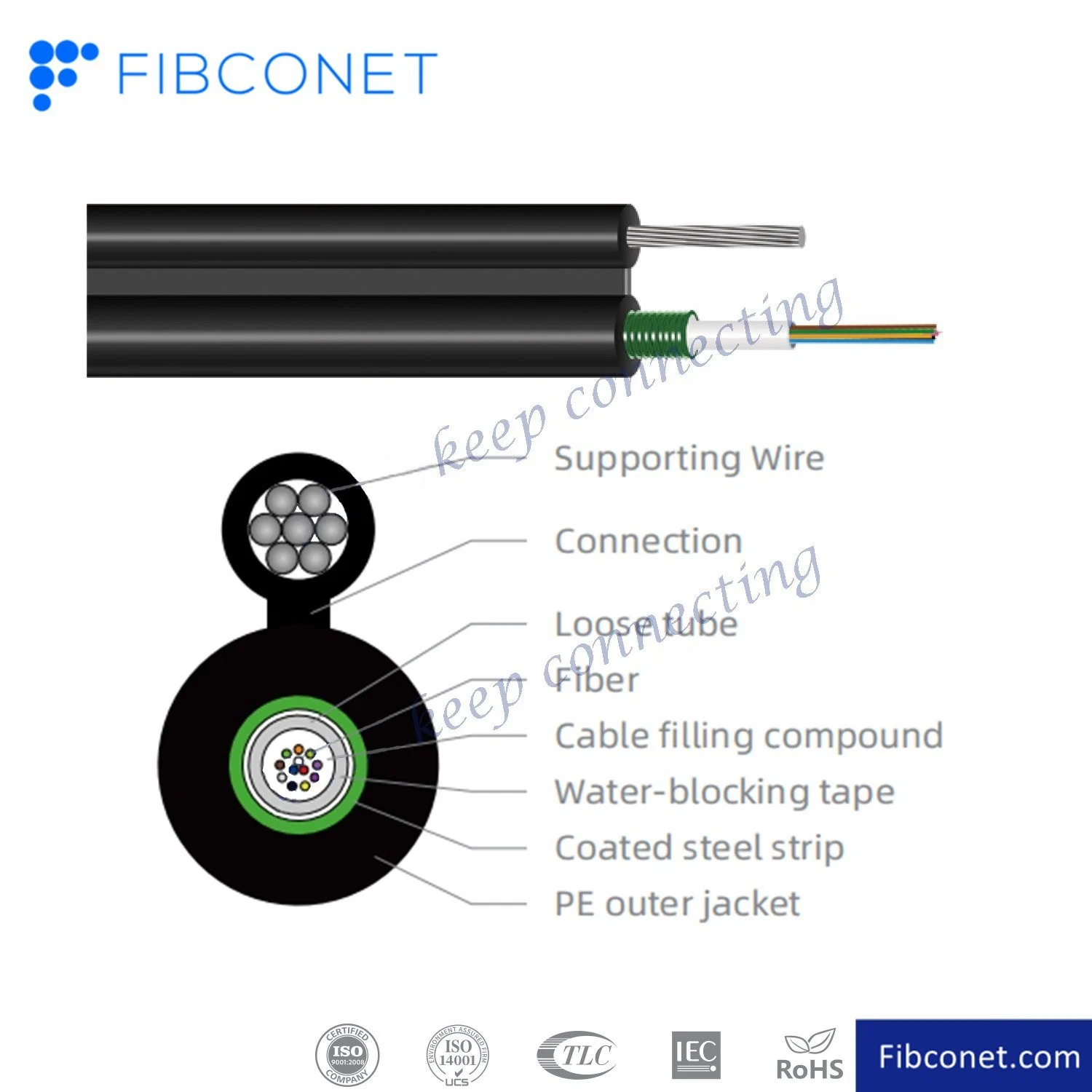 Outdoor Single-Mode Figure 8 Central Loose Tube Gyxtc8s Fiber Cable Cable