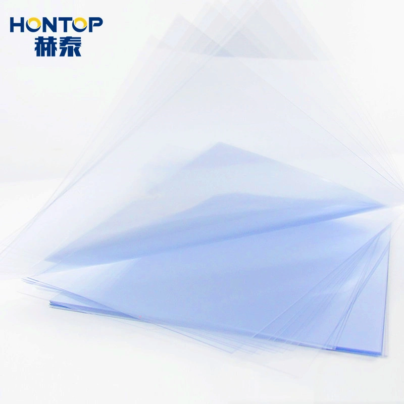 PVC Blue and Transparent High Glossy Shrink Stretch Wrapping Plastic Laser Cutting Blister Candy Package China PVC Film