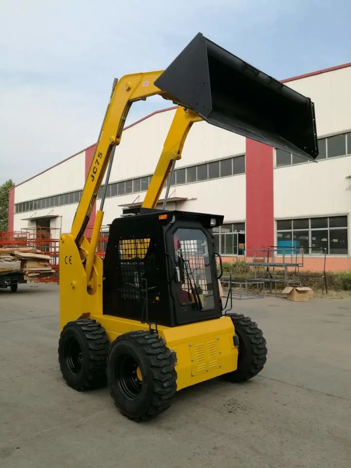 New Model Construction China Diesel Engine Track Moving Mini Skid Steer Loaders Skid Steers with Wood Stump Grinder SL75