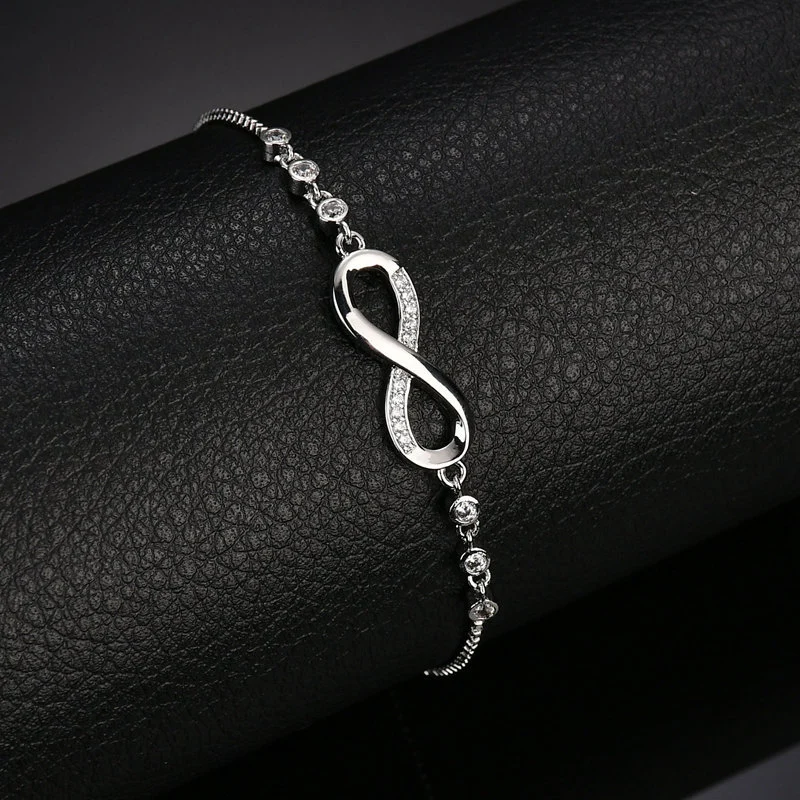 Sterling Silver Luxury Fashion Various Shaped Cut Cubic Zircon Tennis Bracelet Jewelry Women