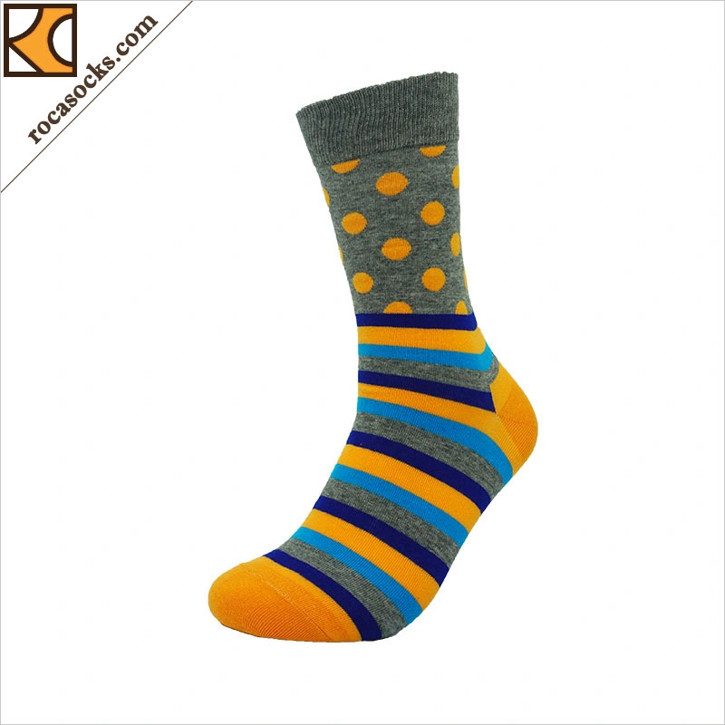 165016sk-Men's Cotton Polka DOT Stripe Custom Socks