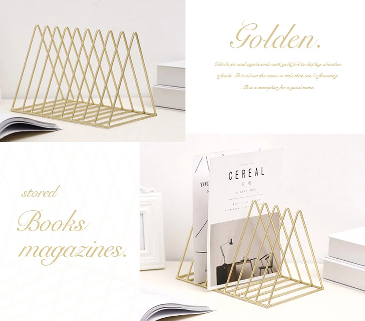 Triangle Racks and Magazine Metal Newspaper Holder Magazine File Storage for Office File Holders Home Decoration