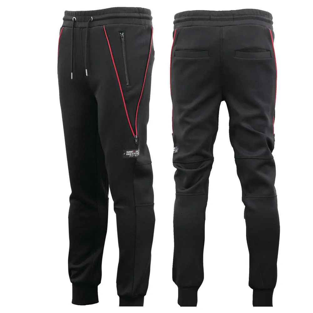 Hot Sale Negro Color Track Zip Hombre pantalones de jogger con Logotipo personalizado