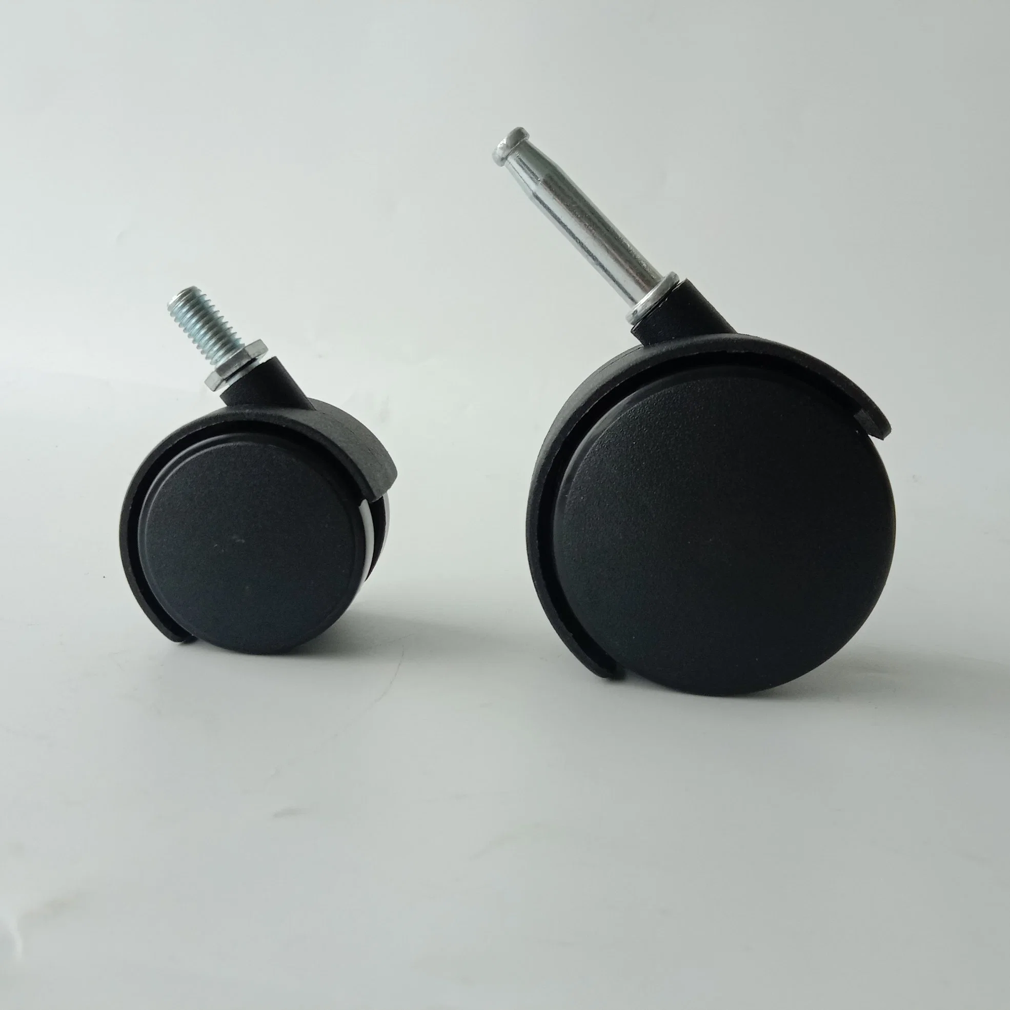 Nylon 30mm 50mm Wheel Metal Stem Swivel Casters with Brake for Trolley