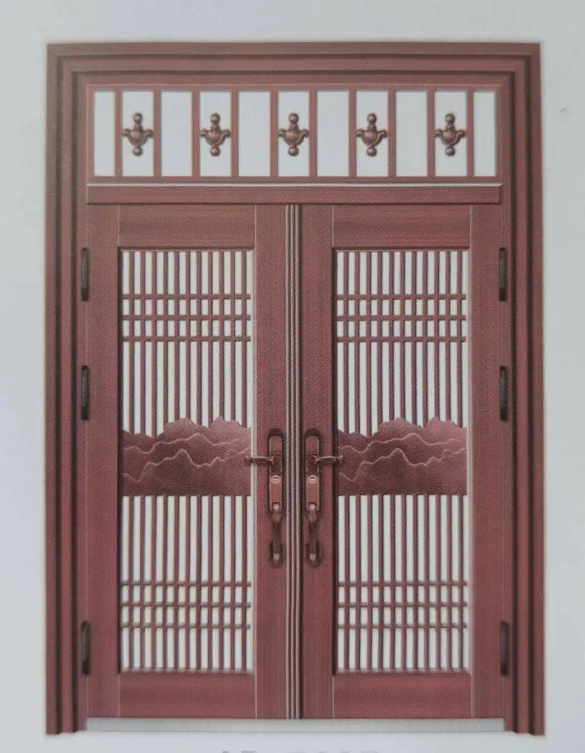 New Modern Italian Design Hot Metal Double Opening Entrance Door