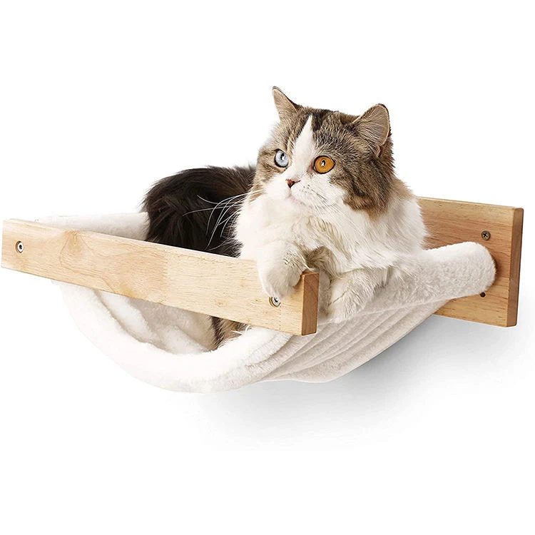 Umweltfreundliche Cat Soft Mat Cat Regal Moderne Wandmöbel Bett aus Holz Cat Wandregale mit Hängematte