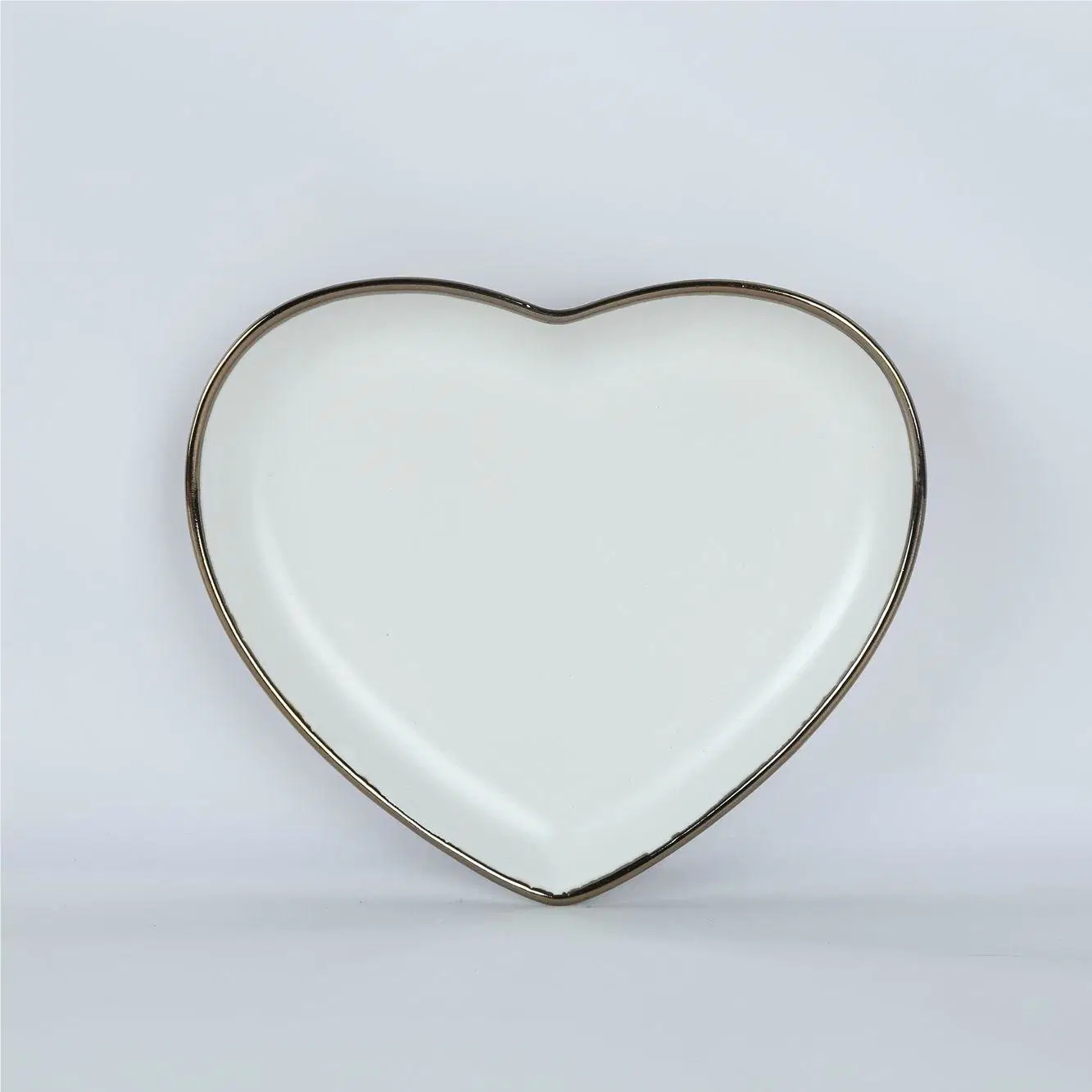 22cm Heart Special Attractive Fashion White Color Stoneware Dessert Plate