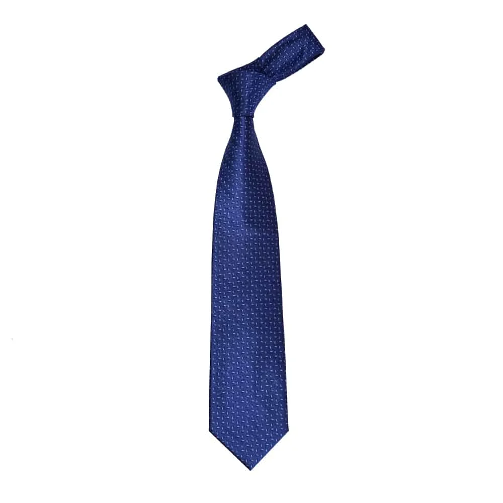 En Stock Herringbone Mens Blue Tie