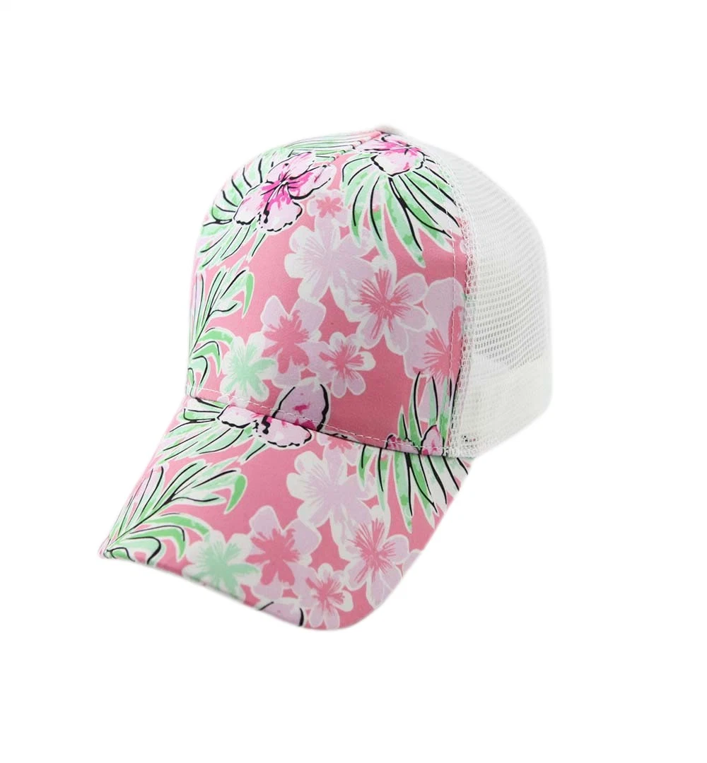 Wholesale Trucker Cap with Sublimation Printing Polyester 5 Panel Baseball Cap with Mesh Back Fashion Promotion Hat