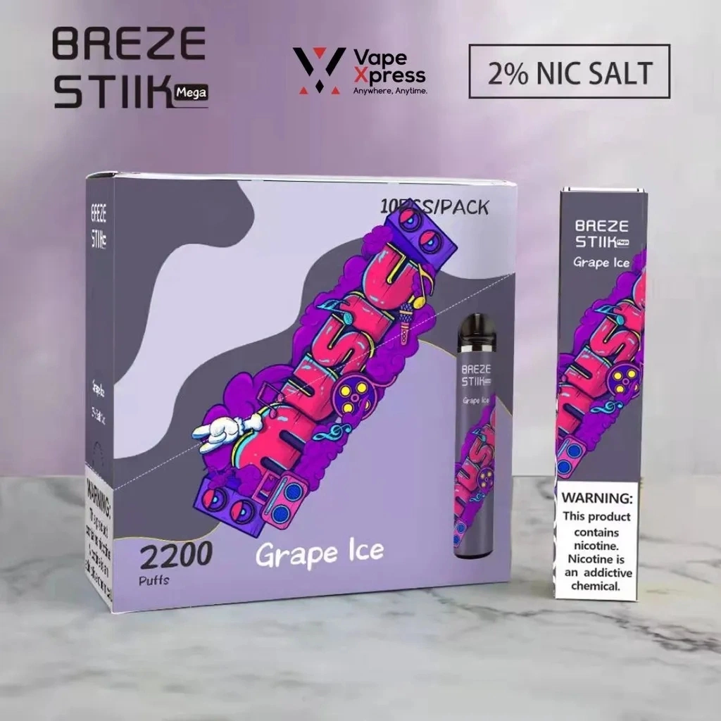 Оптом Breze Stiik Mega 2200 puffs одноразовый сигарет Vape E. Планка для пуха