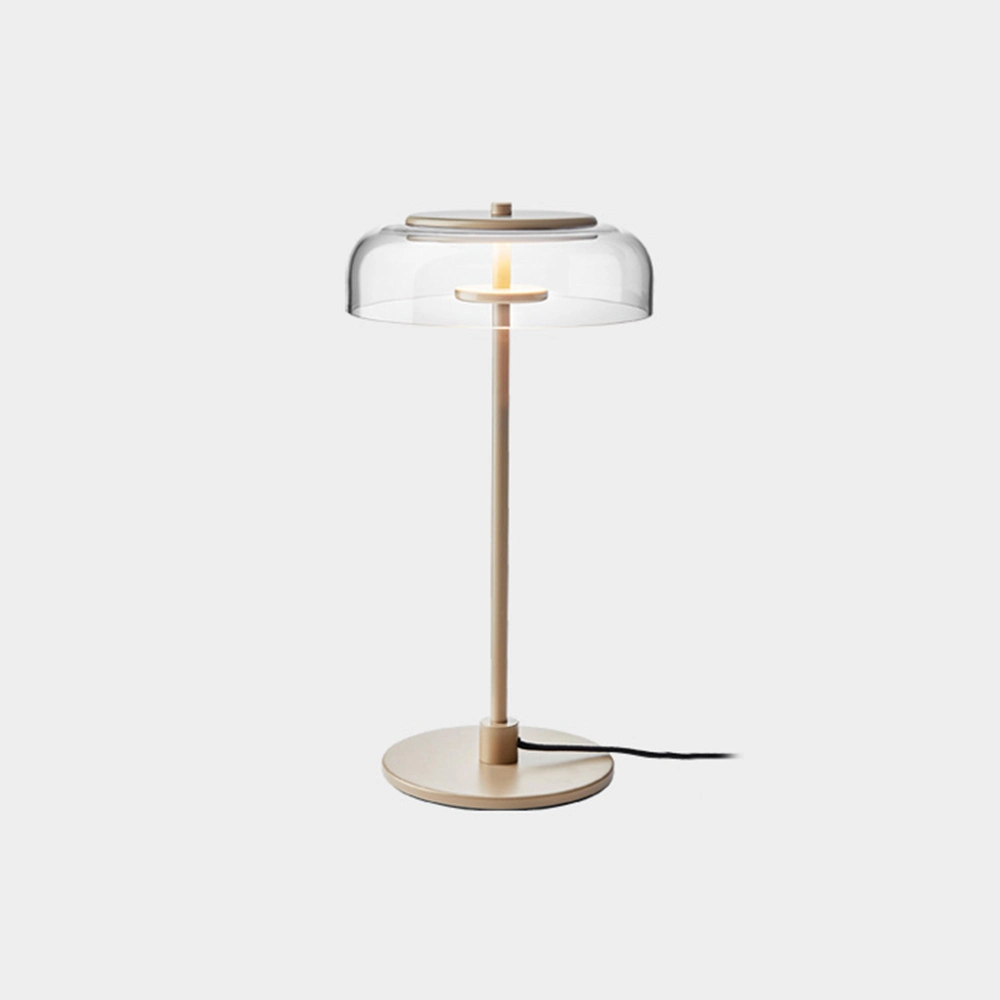 مكتب مصمم مصباح طاولة جديد من نوع "بيسايد" زجاج ذهبي أبيض وردي مصباح الطاولة