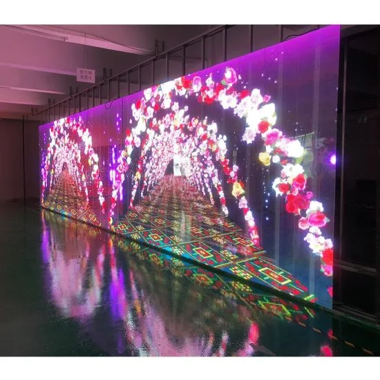 P4-8 Indoor pleine couleur écran LED Flexible transparent Film adhésif de signalisation numérique Affichage du panneau de verre