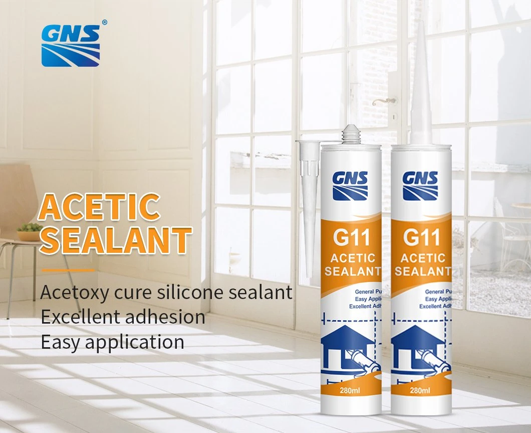 Gns 280ml 300ml Waterproof Clear General Purpose Gp Acetic Acid Glass Silicone Sealant for Windows