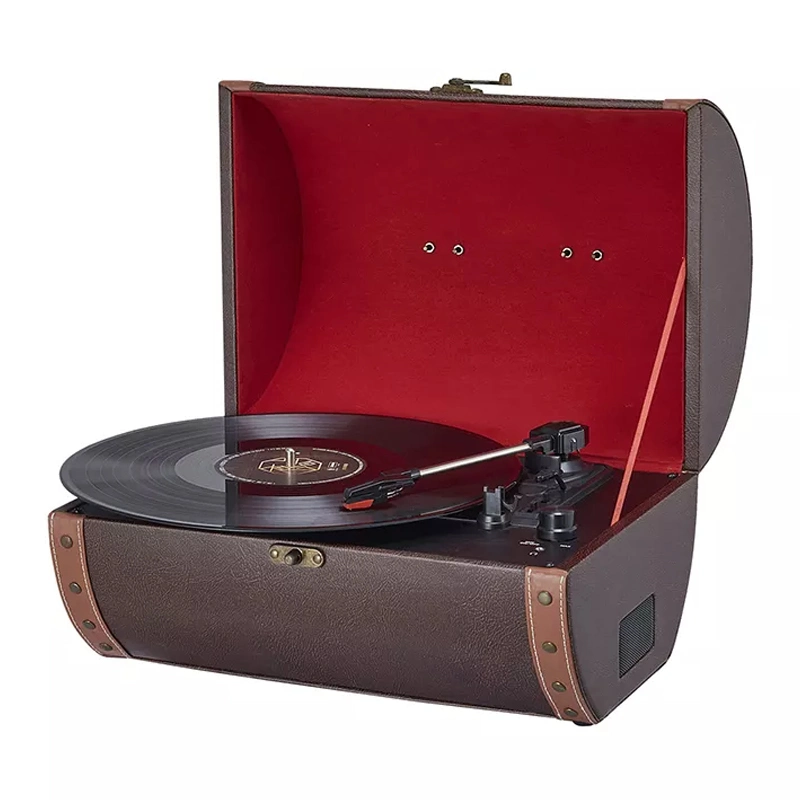 Custom Wooden Vintage Vinyl Portable Bluetooth Record Antique Turntable Player