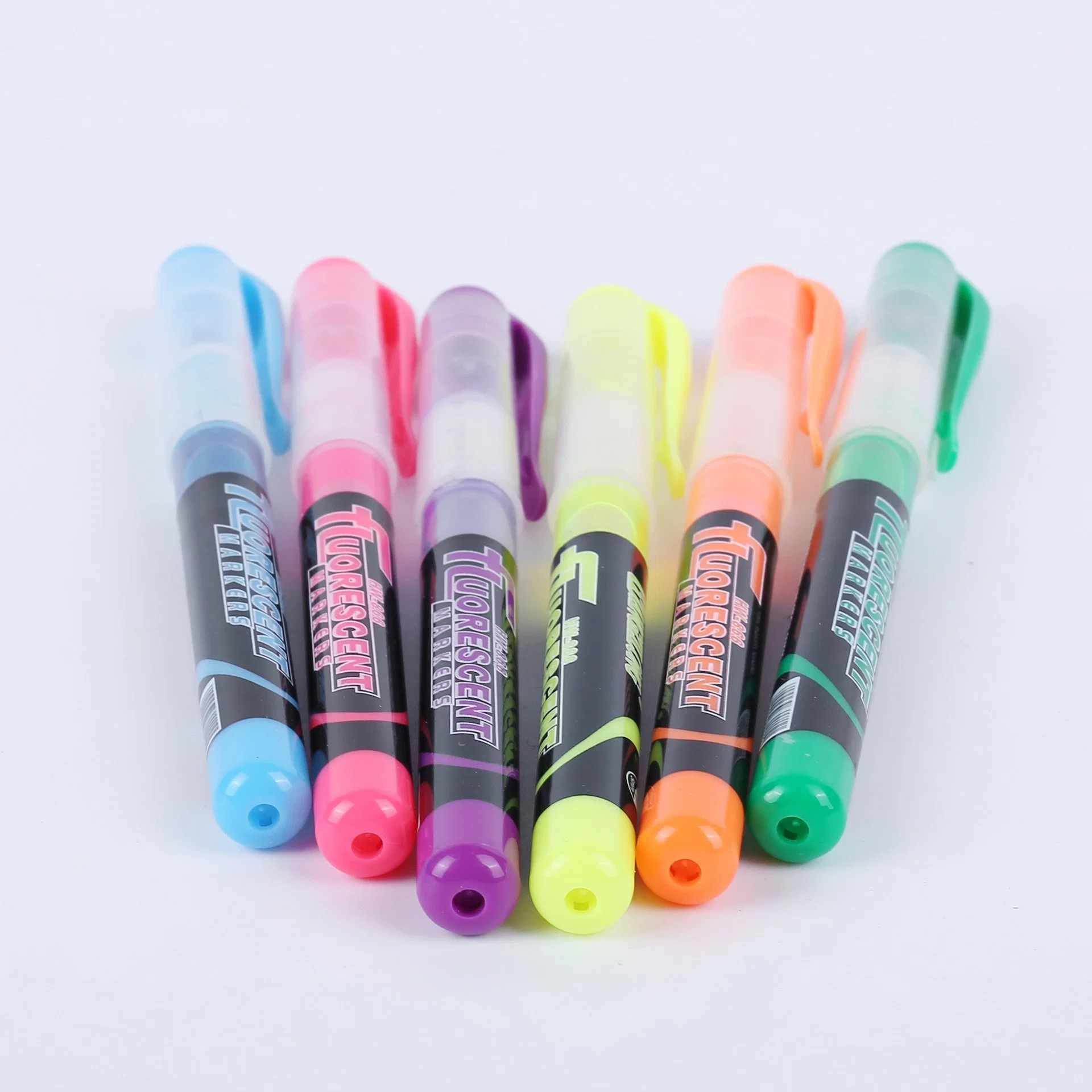 Chisel Tip Low MOQ Fluorescent Highlighter Marker Pen Waterproof with Custom Logo