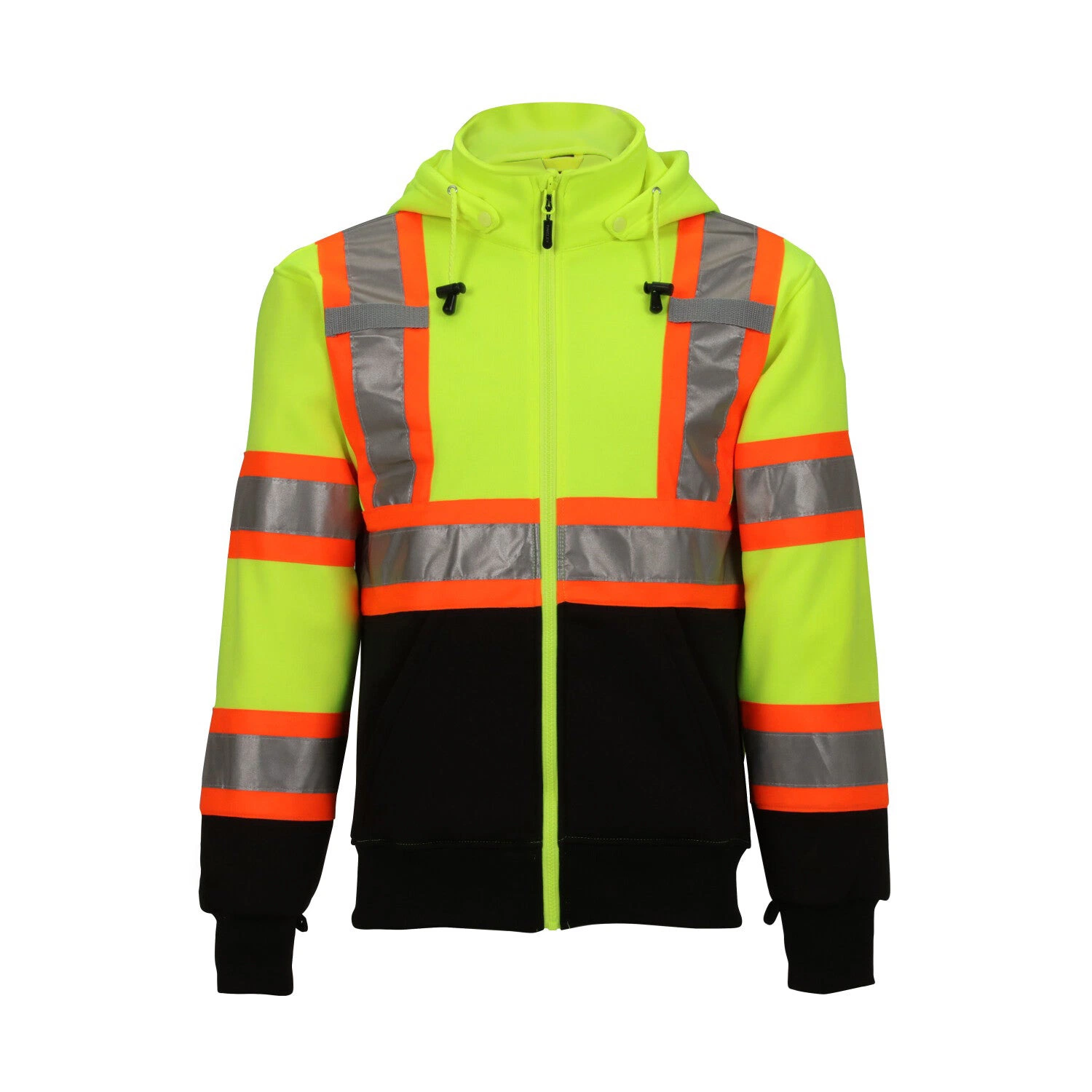 100% Polyester Hi Vis Safety Wear Workwear Hooded Reflective Hooded Work Jacket