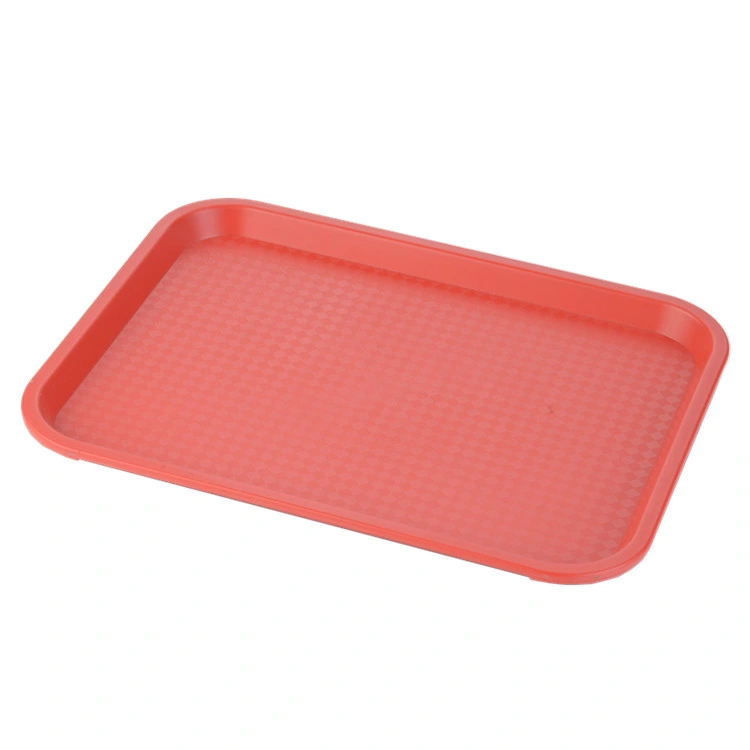 Hot Sale Square Retangular Colorful Plastic Fastfood Restaurant Tray