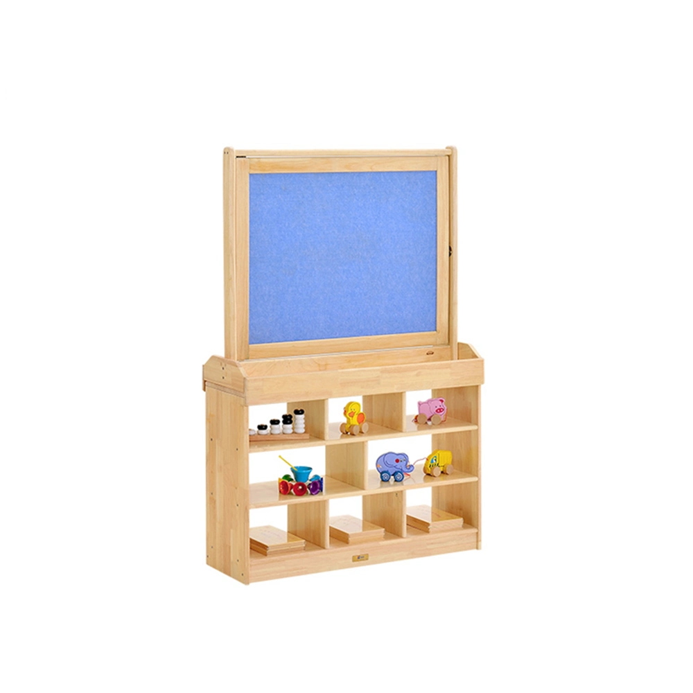 Rotate White Board Cabinet, Reading Area, Playroom Furniture Wooden Puppet House, Kindergarten and Preschool Children Center Furniture