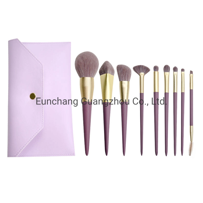 Grundlegende Anpassung Lila Griff 9PCS Make-up Pinsel Set Professionelle Bürste