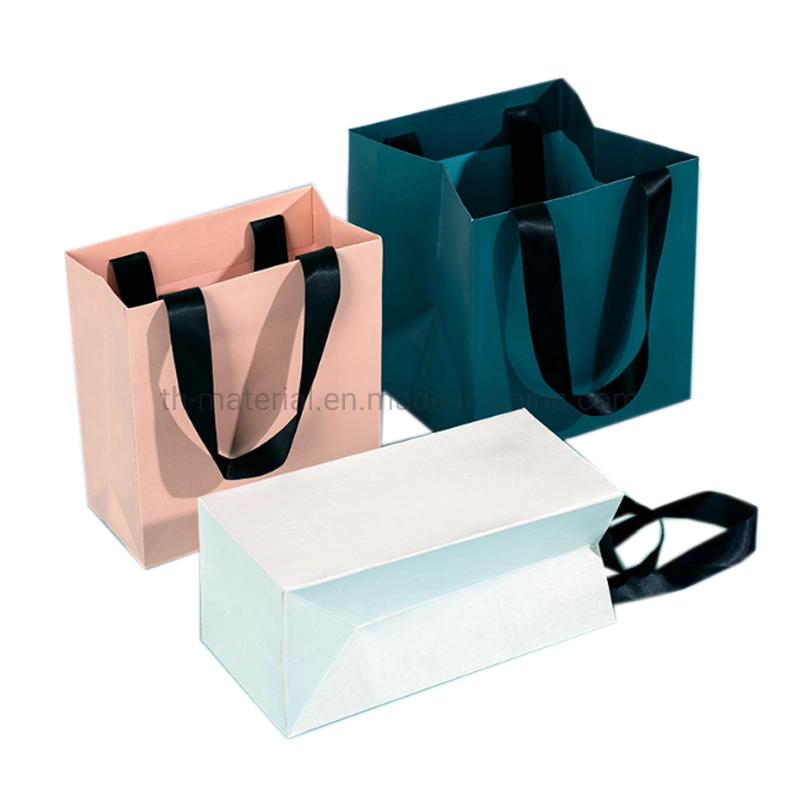 Saco de embalagem de luxo saco de papel comercial Preto Loja de malas sacos de papel para o calçado e vestuário Sacos para embalagem de papel