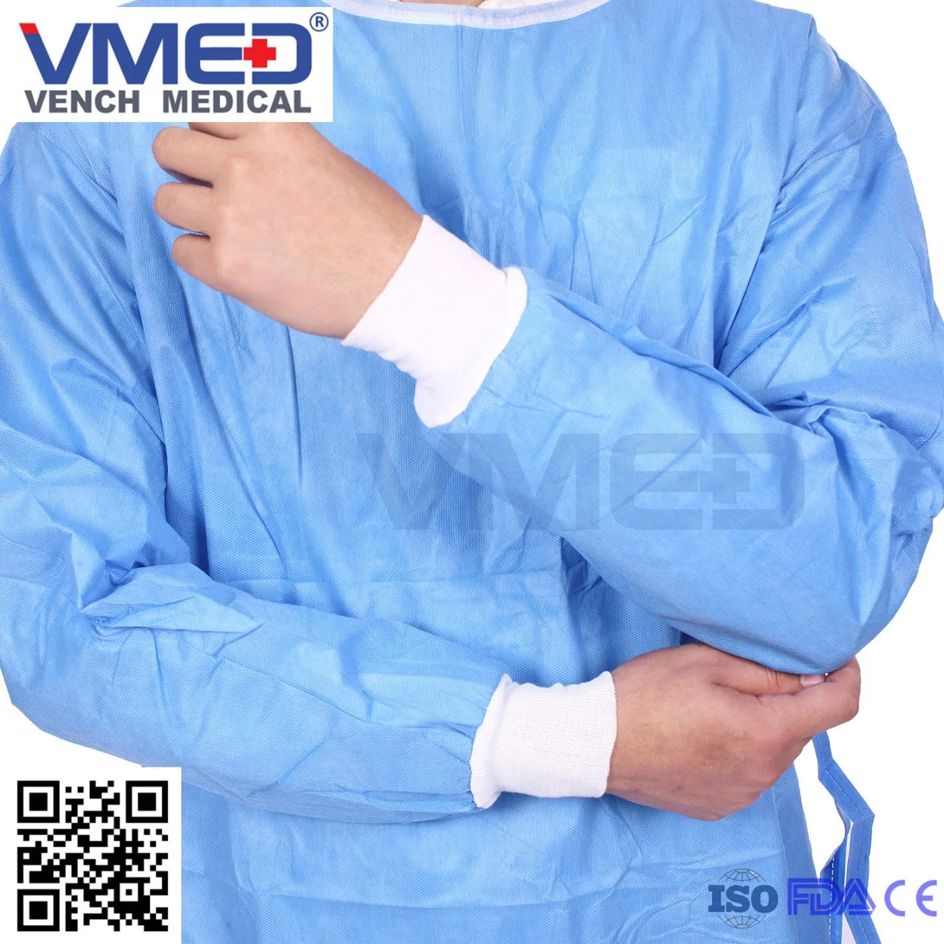 Disposable SMS Non-Woven Surgical Gown with Elastic Cuffs