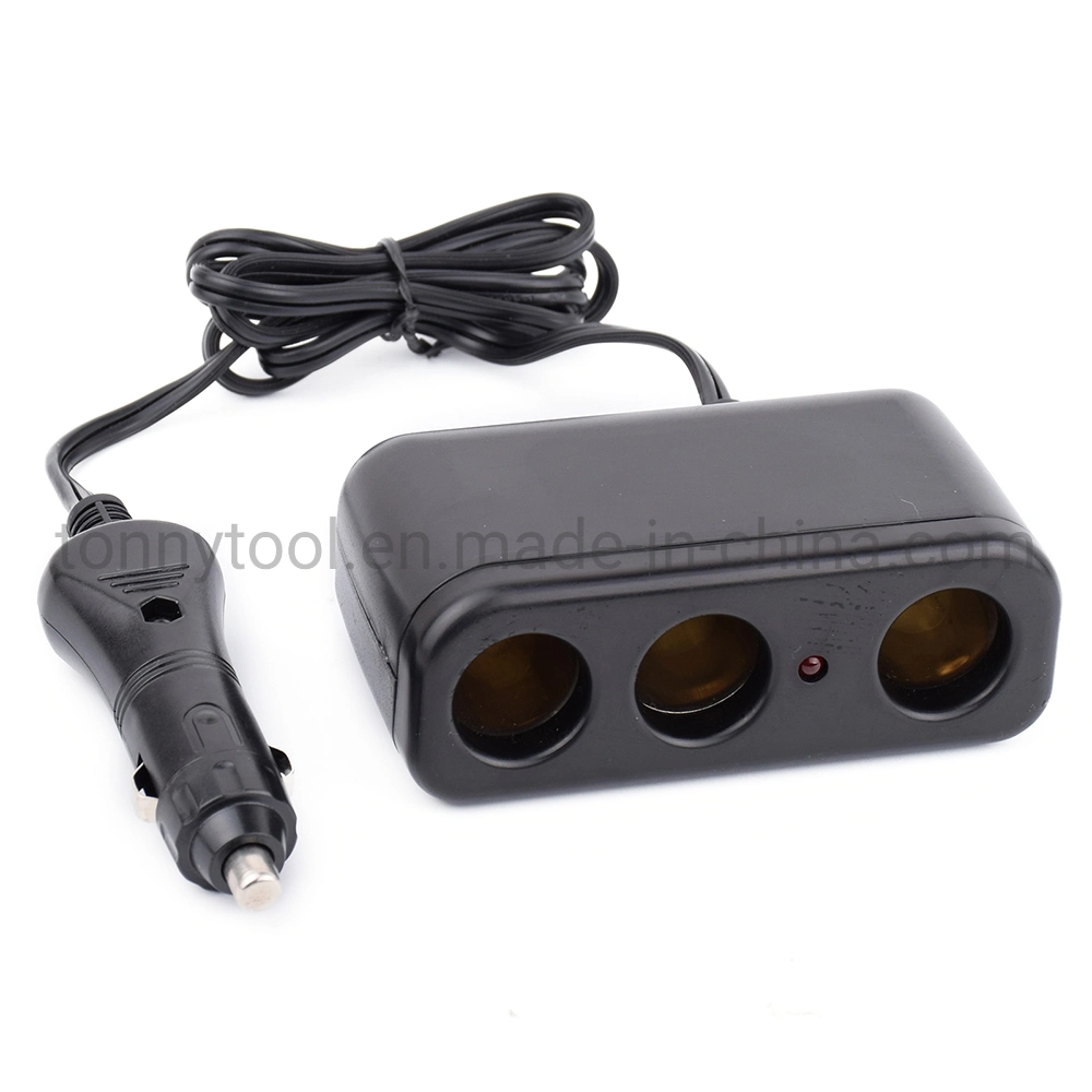 3-Socket Car Charger Adapter DC 12V/24V Outlet Multi-Functions Car Splitter