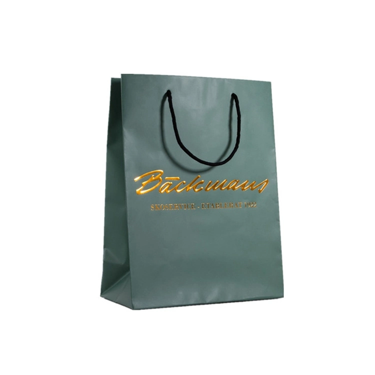 Custom Print Embossed Logo Gold Hot Foil Cosmetic Perfume Hard Paper Bag for Gift Wrapping