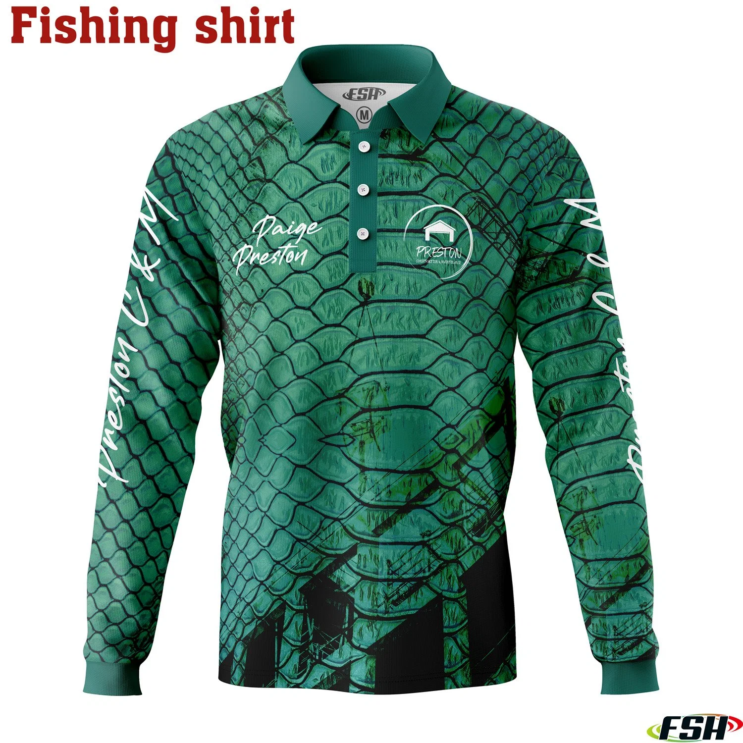 New Design Polo Collar Custom Made Sublimation Print Fishing Shirts