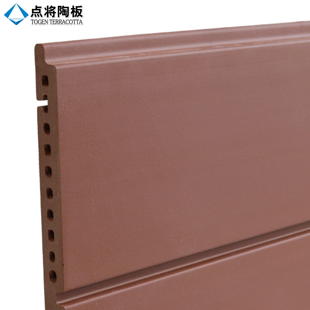 Red Grooved Antique Terracotta Facade Wall Panel System