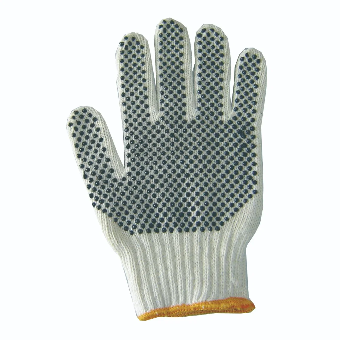 Slg-8003 T/C Yarn Gloves Cotton Gloves Dotted White Cotton with Dots Gloves