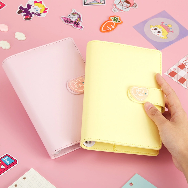 A5 Spot Macaron Simple Soft Leather Loose-Leaf Cute School Stationery Notebook