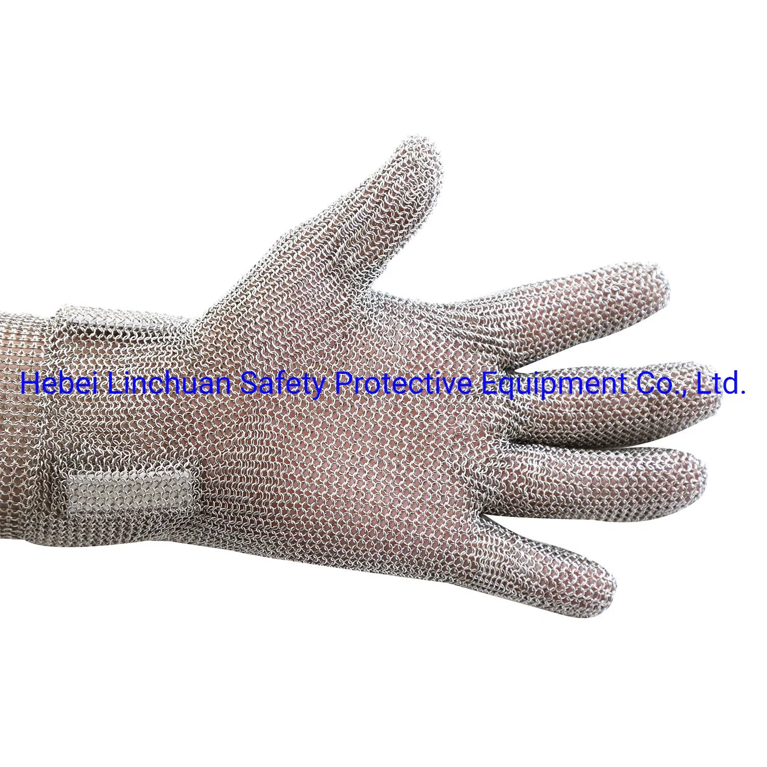 Butcher Glove/ Steel Mesh Long Glove/ 100% Stainless Steel Glove with 8cm Cuff/Steel Chain Mail Glove/Chainmail Cut Resistant Glove/ Metal Mesh Anti Cut Glove