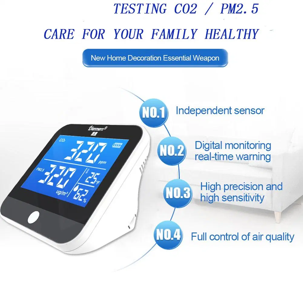 Dm306D Hot Mini CO2 Pm2.5 Detector Temperature Unit T&F Switchable Air Quality Monitor