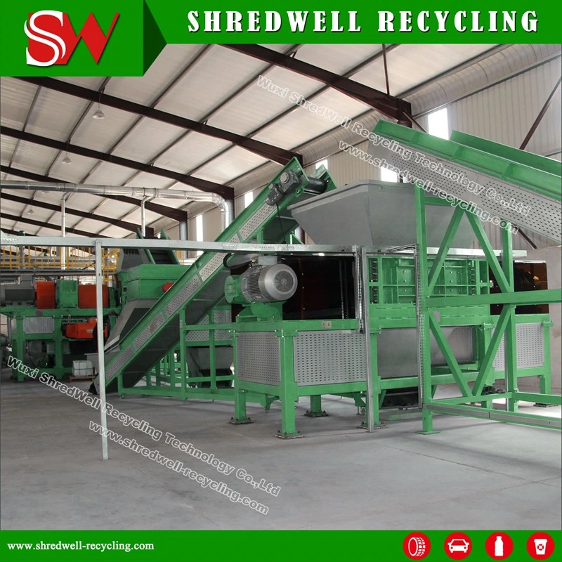 Two Shaft Shredder Equipment to Recycle Used/Old Trcuk Tires Into Rubber Chips