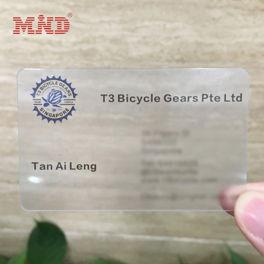 Plastic Transparent PVC Business Cards Blank Card Available