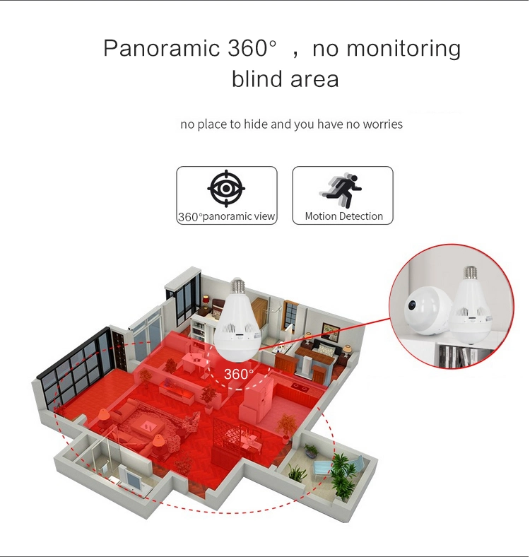 Ampoule de feu 1.3MP IP sans fil WiFi Appareil-photo panoramique 360 degrés