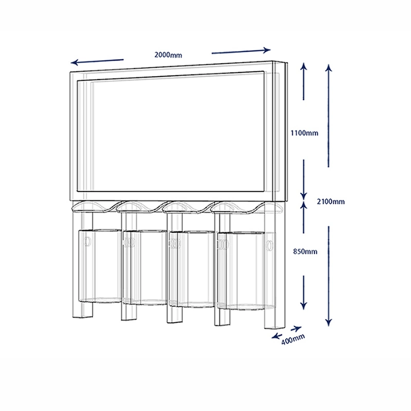 Factory Design Advertising Light Box Public Dustbin/Trash Bin