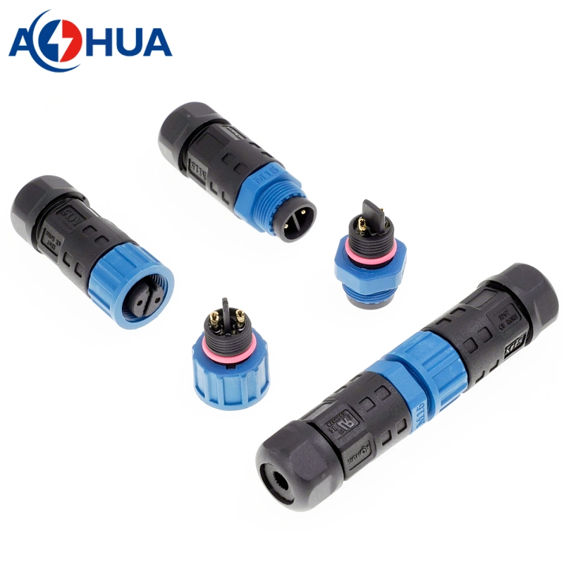 Power Wire Connectors Waterproof Cable M15 3 Pin IP67 Male Plug