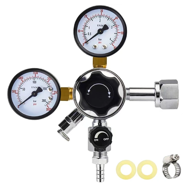 Forterra Weld Industrial Cga320/580 CO2 Tank Beer Regulator Flow Pressure Regulator with Relief Valve