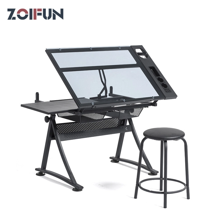 Adjustable Glass Drafting Table for Classrooom Training Center Drafting Painting