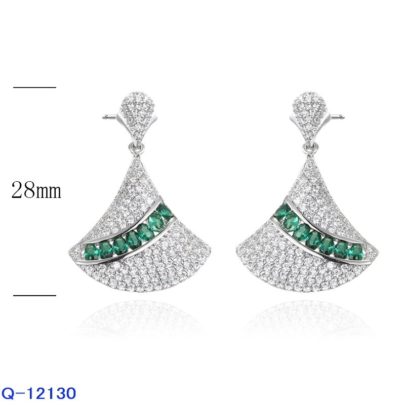 Großhandel neues Design Mode Kupfer Schmuck 925 Sterling Silber CZ Drop Ohrringe für Frauen