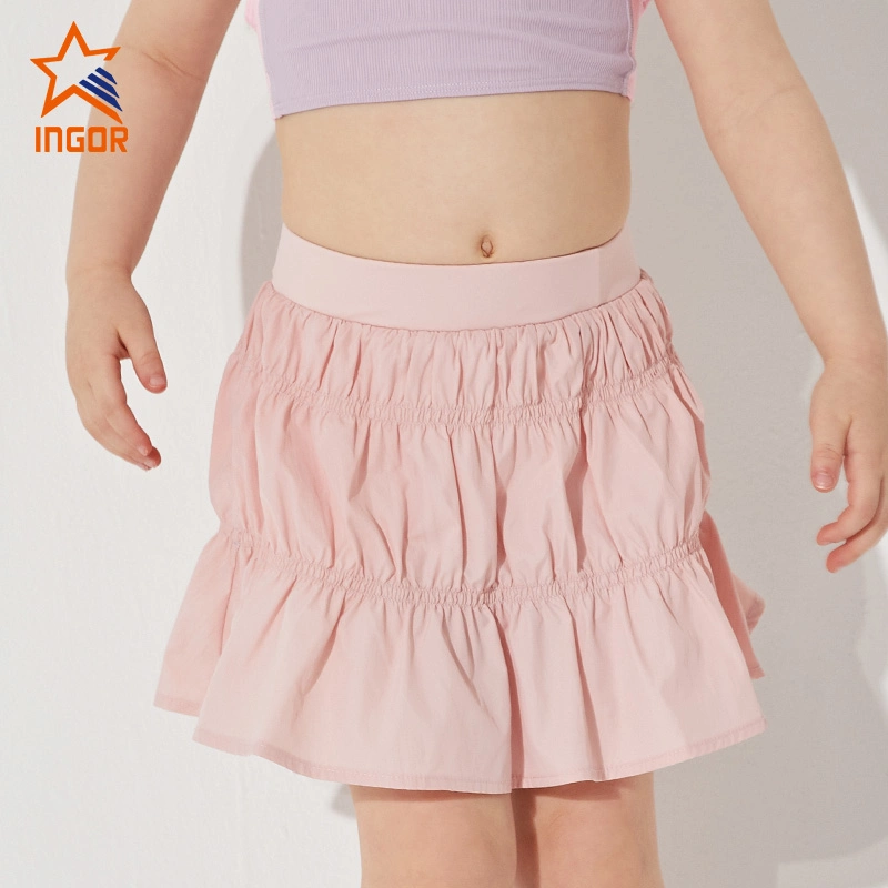 Ingorsports Smocking Woven Outer Layer/Soft Elastic Band/ with Inner Short Skirts Kids/Children Activewear Sports Wear