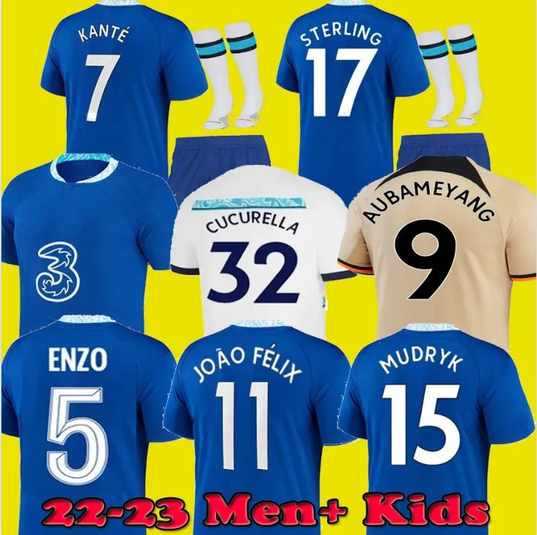 Camisetas de fútbol Enzo Fernandez Mudryk Joao Félix Camiseta de fútbol de la libra esterlina 22 23