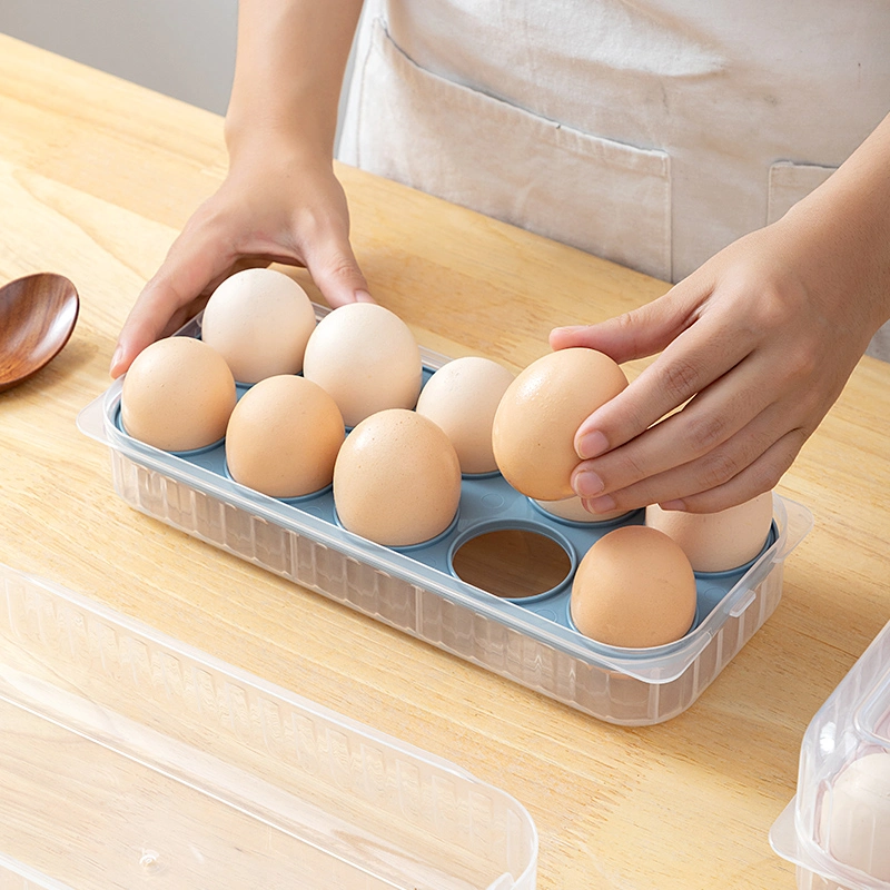 4810 High quality/High cost performance  Plastic Transparent Egg Tray Holder with Lid Refrigerator Stackable Plastic Box for Food