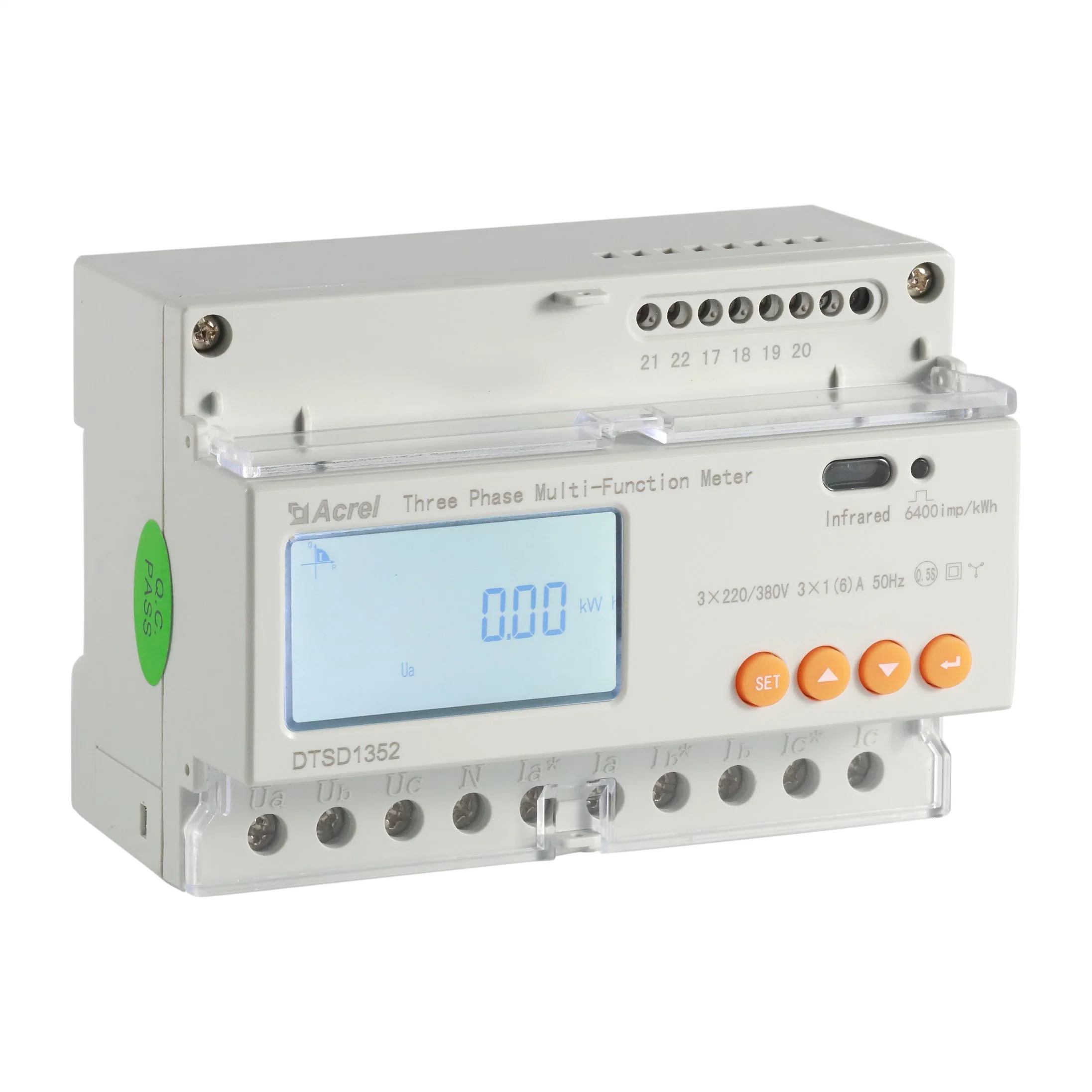 Acrel Adl3000-e/C medidor de energia solar trifásico com RS485 Modbus, 80A entrada directa