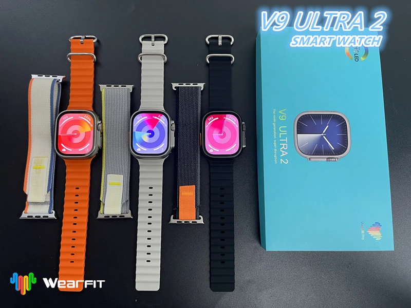 V9 Ultra 2 SmartWatch، 2.13 بوصة، AMOLED IP68، مرحلات مقاومة للماء Inteligente Smart Watch Ultra S9 Series 9 HK8/HK9 PRO Max Ultra2