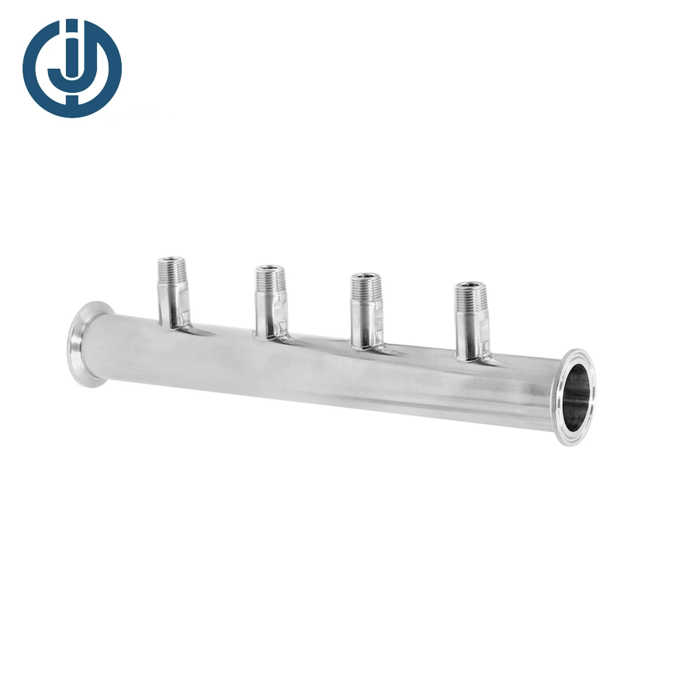 Stainless Steel Hygienic Tri-Clamp 6 Ports Unstandard Manifold with Multi-Branch Pipe