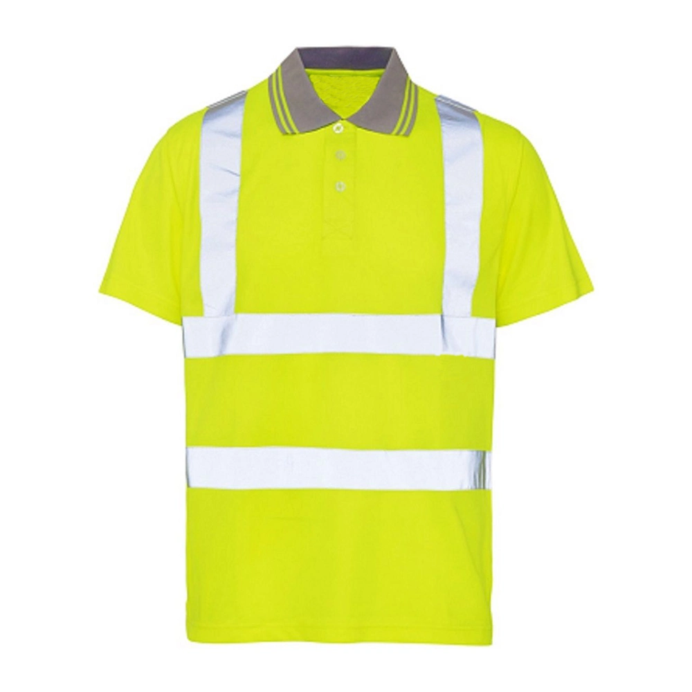 100% algodón orgánico de la seguridad vial Camiseta Ropa de trabajo de construcción reflexiva uniforme